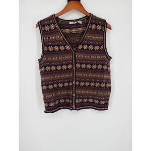 Paul Harris Design Mens Vest Large Fair Isle‎ Nordic Heritage Dark Academia